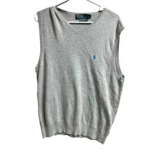 Polo by Ralph Lauren Pullover Men's Medium V-Neck Sweater Vest Gray